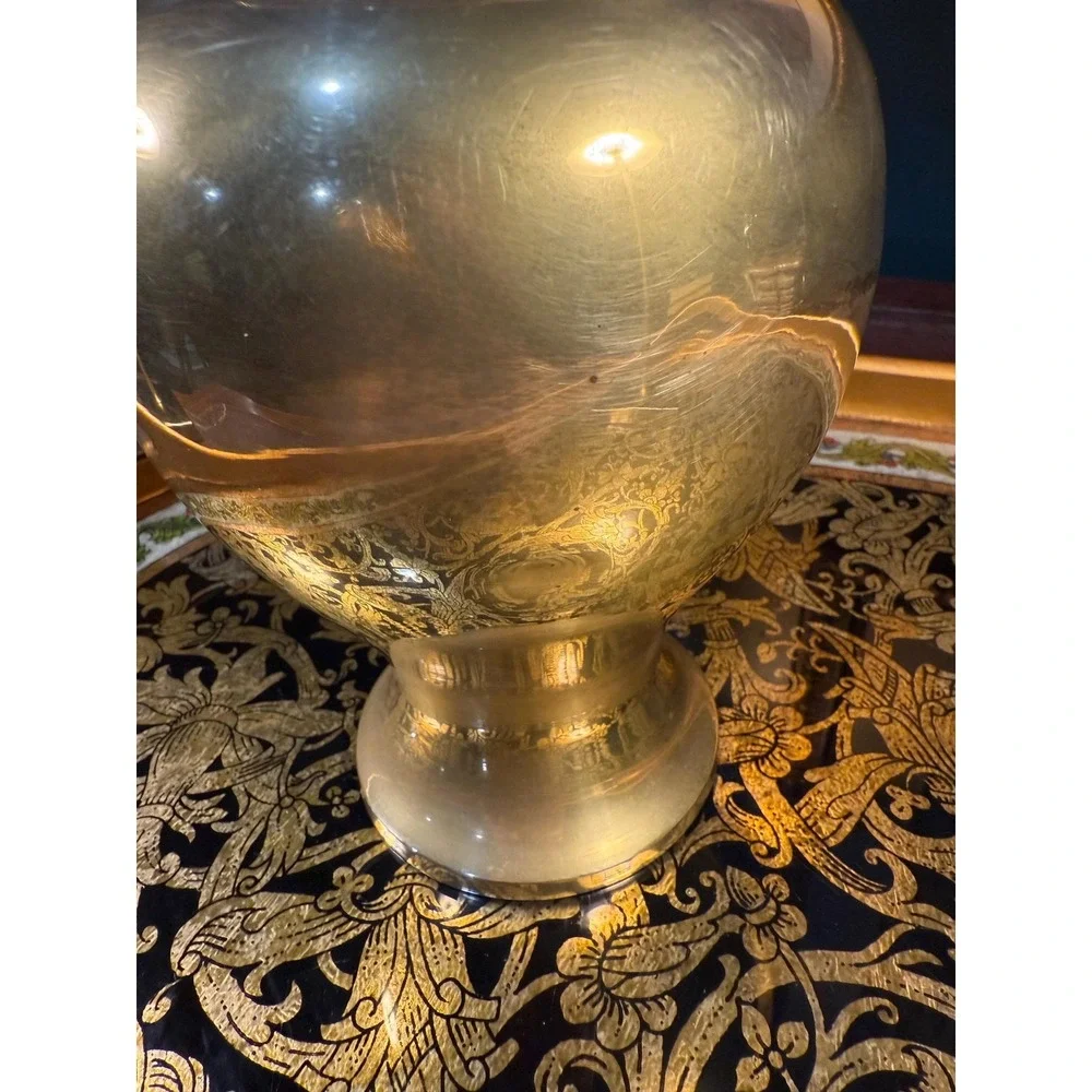 Vintage Brass Jar with‎ Lid: Mid-Century Urn-Style Vessel, Made in India